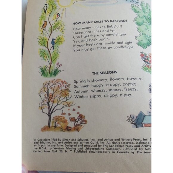 Giant Little Golden Book Mother Goose Rhymes  Feodor Rojankovsky 1st Ed A 1958 - Picture 6 of 8